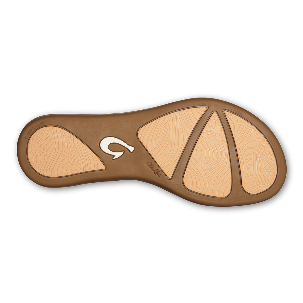 Honu Women’s Leather Sandals - Bright White / Golden Sand | OluKai Women