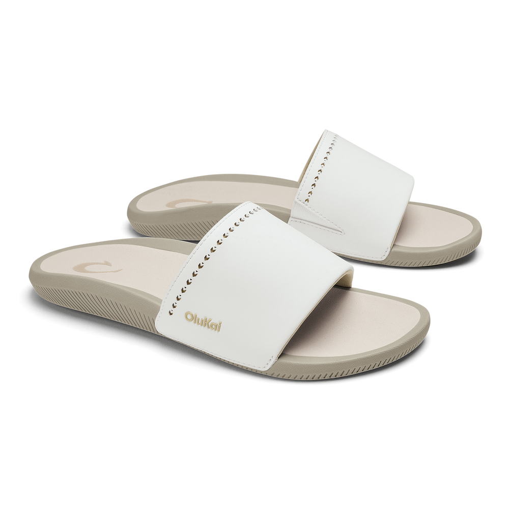 Ulele Slide - Bright White / Tapa | OluKai Women