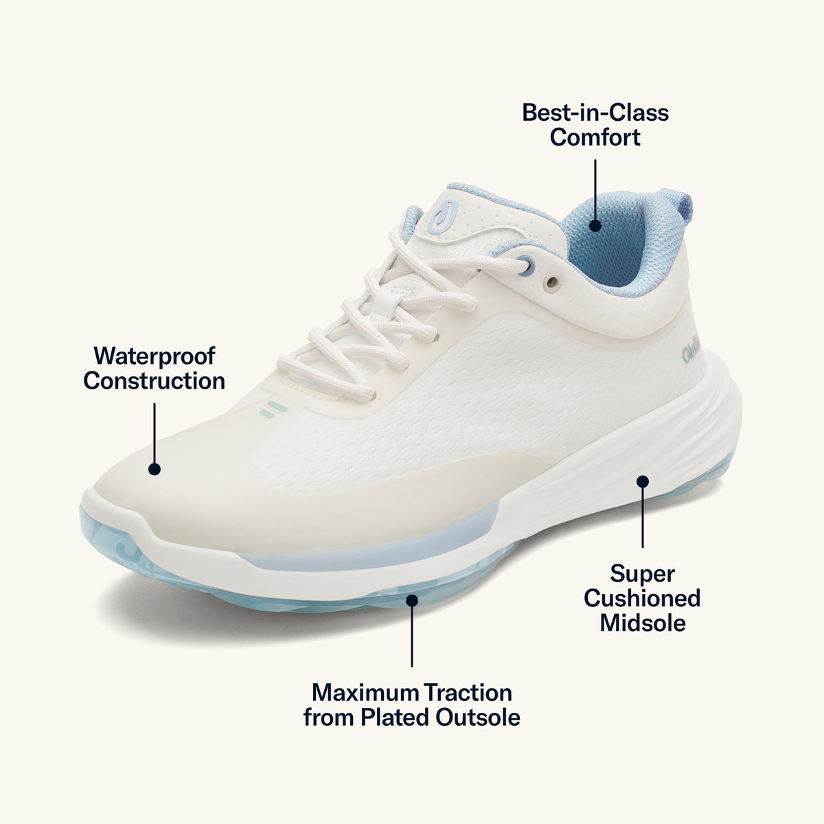 Mākena Women’s Waterproof Golf Shoes - Bright White | OluKai Women