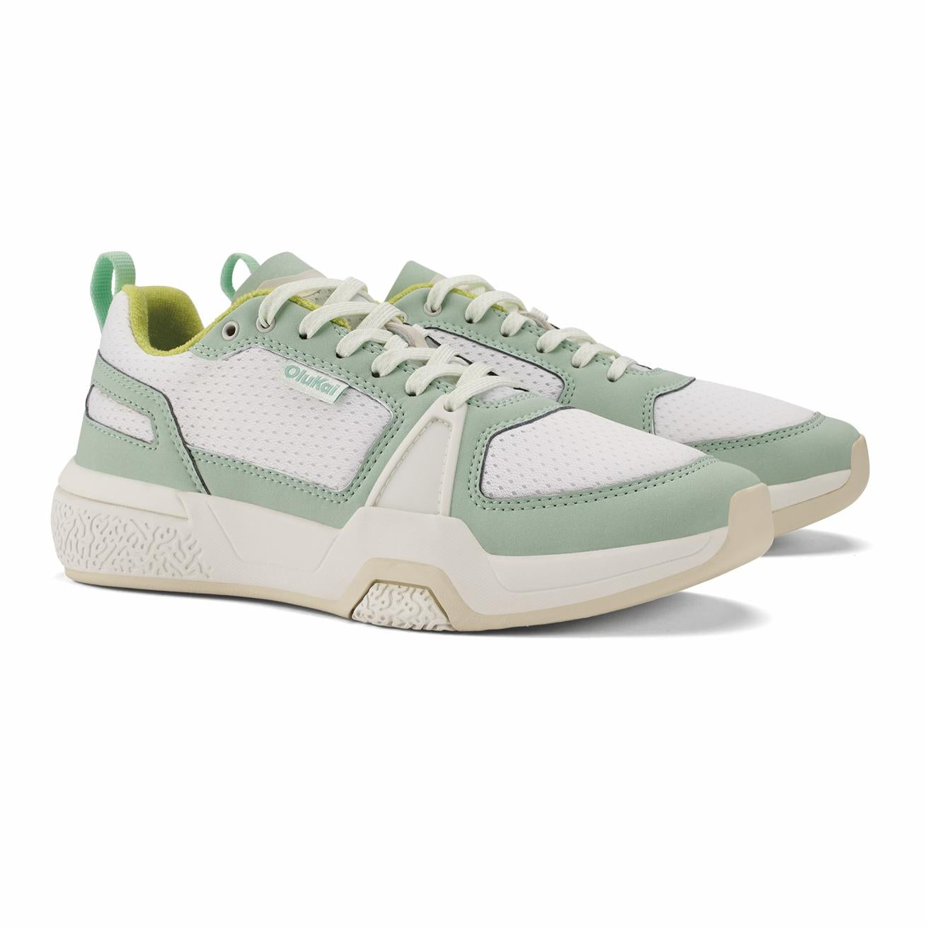 Olukai ‘Anau Pickleball Shoes - Bright White / Pale Mint | Women Court