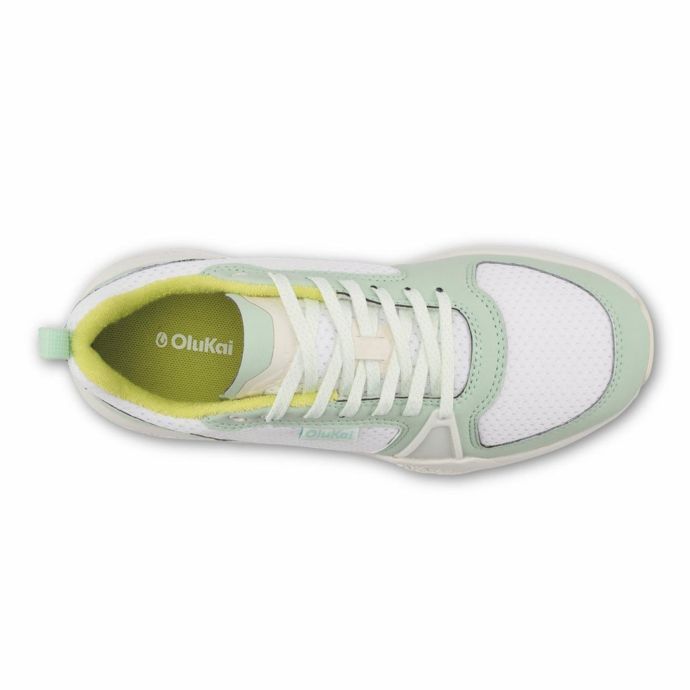 Olukai ‘Anau Pickleball Shoes - Bright White / Pale Mint | Women Court