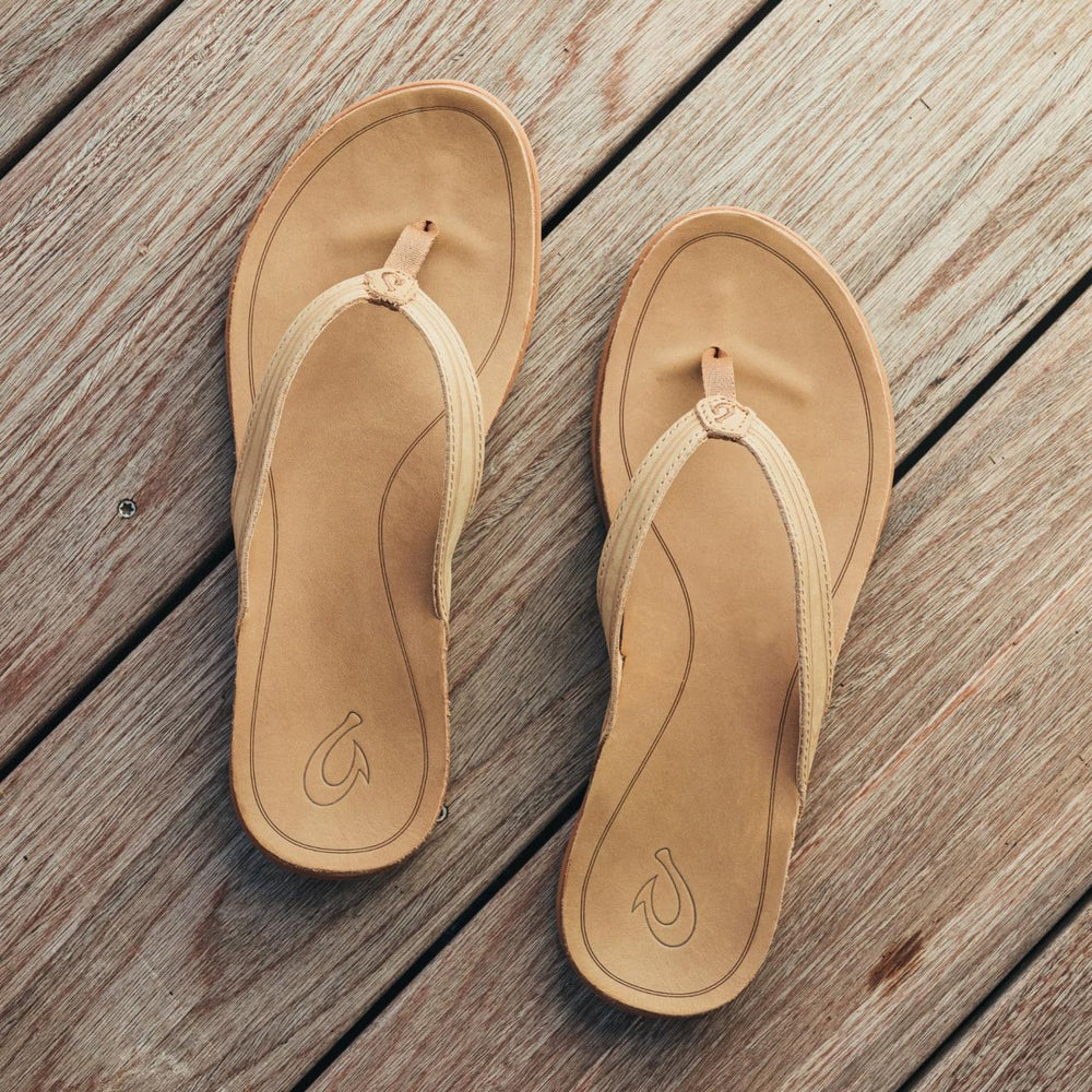 Olukai ‘Aukai Leather Beach Sandals - Tan | Women Leather