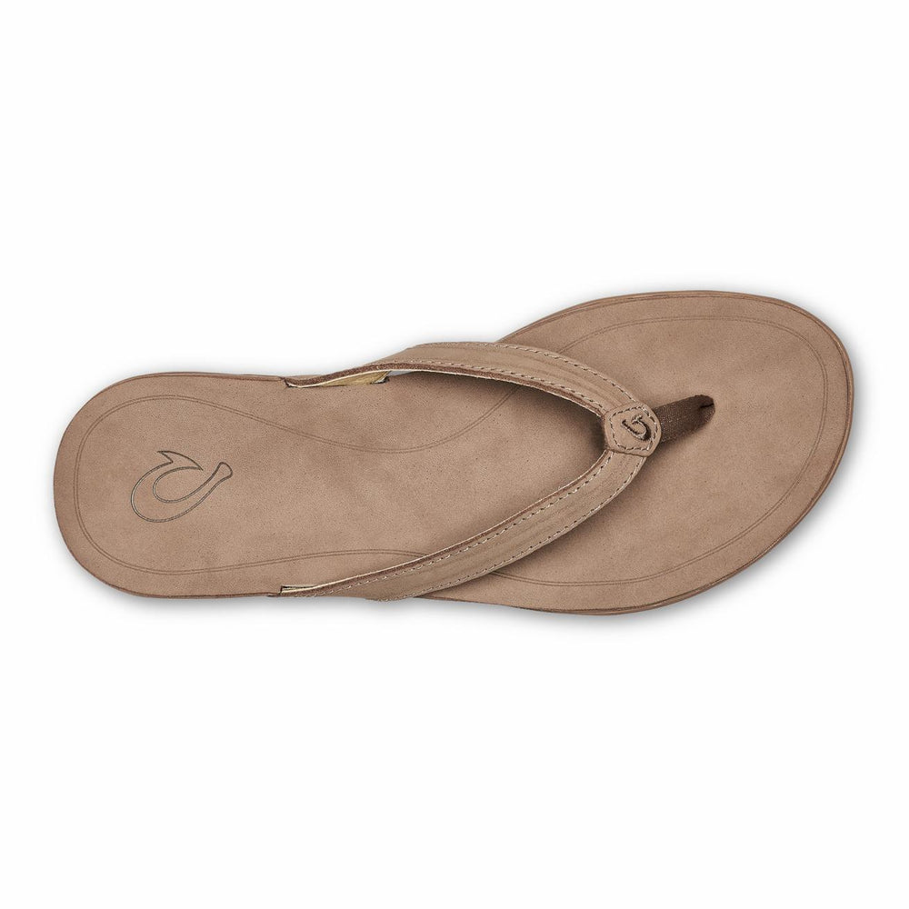 Olukai ‘Aukai Leather Beach Sandals - Tan | Women Leather