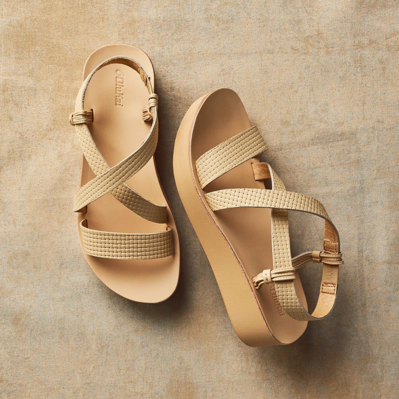 Olukai ‘Ōnohi Strappy Leather Sandals - Warm Beige | Women Leather
