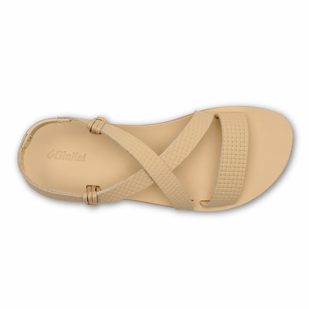 Olukai ‘Ōnohi Strappy Leather Sandals - Warm Beige | Women Leather