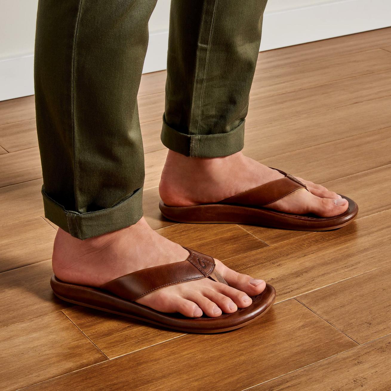 Olukai ‘Ilikai Leather Sandals - Toffee | Men Leather