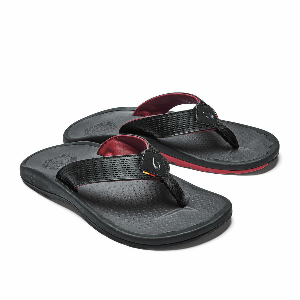 Olukai ‘Imaka Water-Ready Beach Sandals - Black | Men Water-Friendly