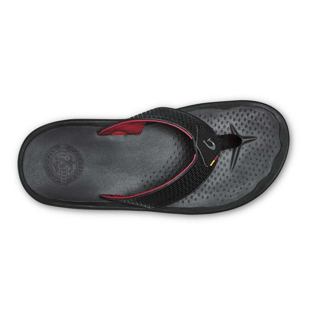 Olukai ‘Imaka Water-Ready Beach Sandals - Black | Men Water-Friendly