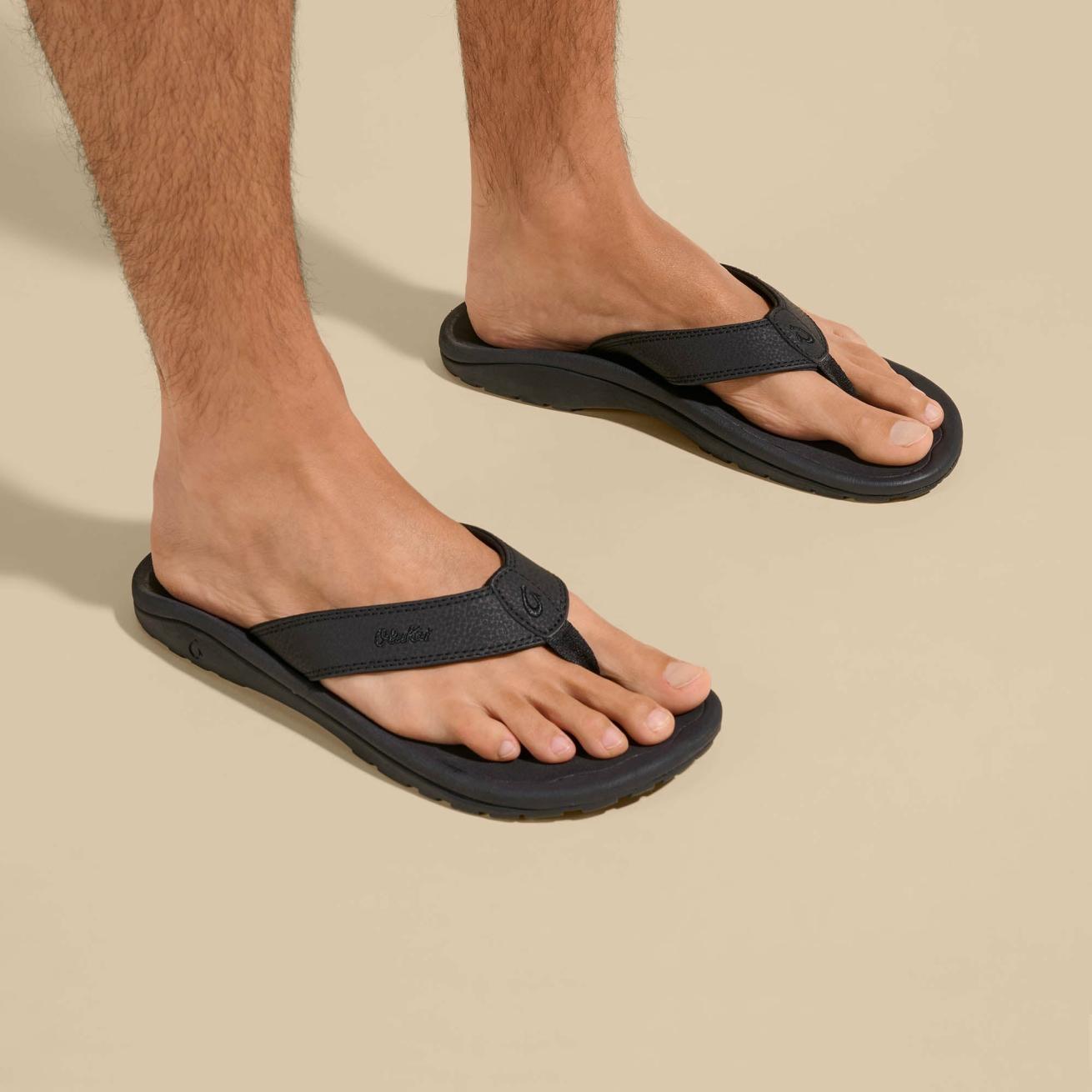Olukai ‘Ohana Best Selling Beach Sandals - Black | Men Water-Friendly