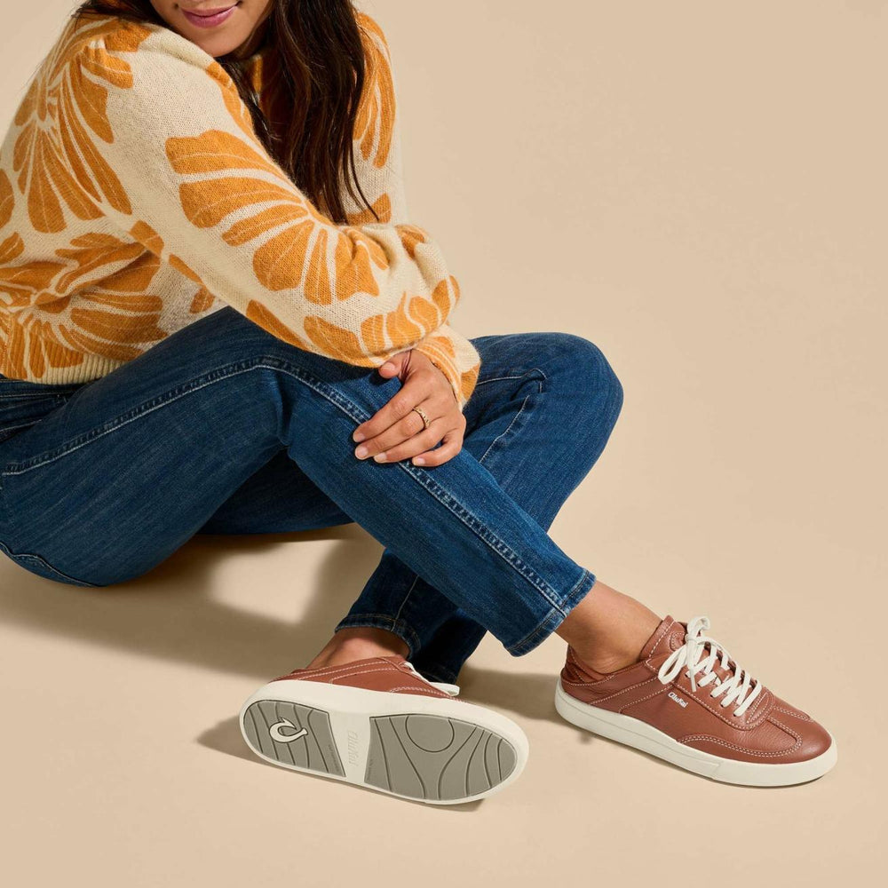 Olukai Hā‘upu Leather Sneakers - Fox | Women Leather