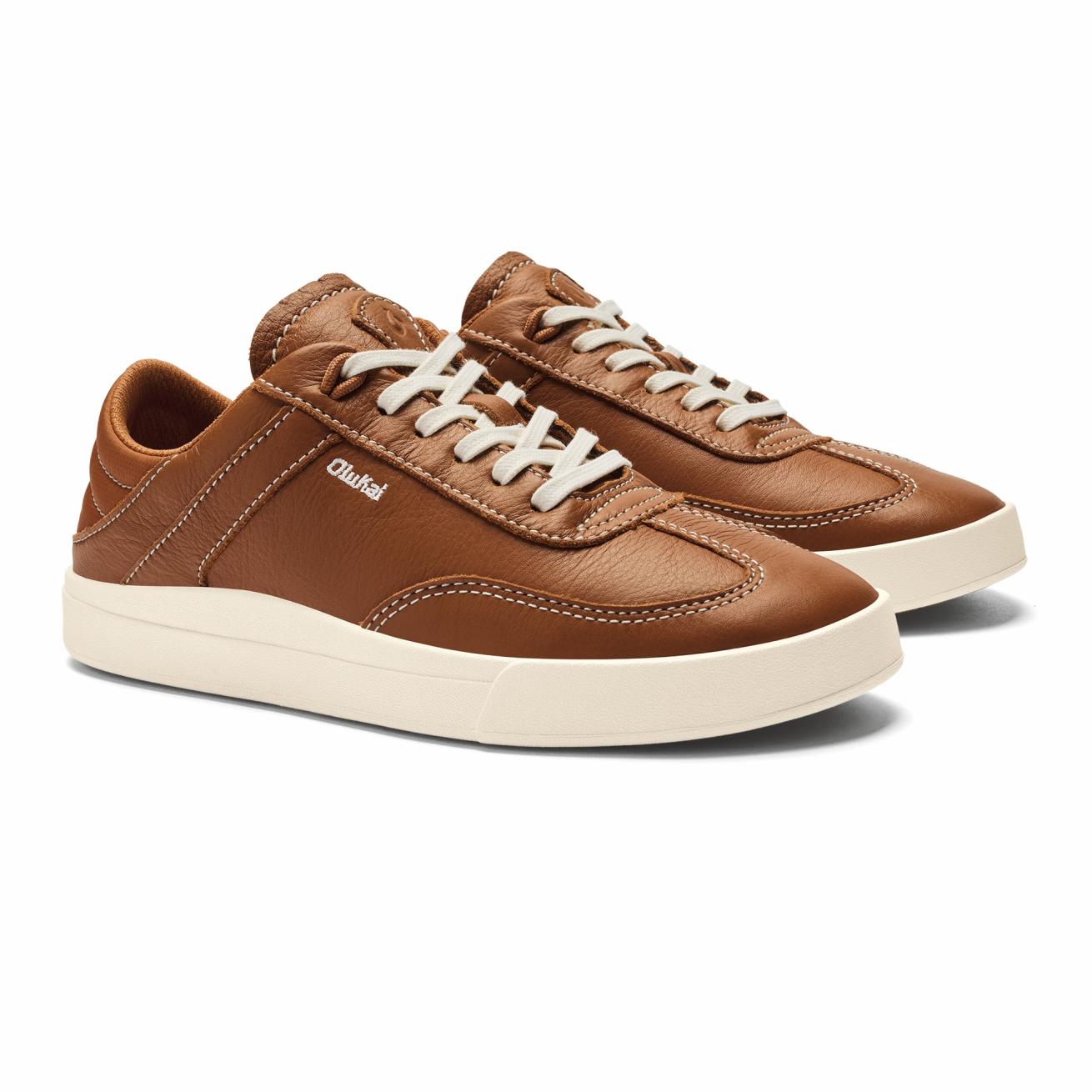 Olukai Hā‘upu Leather Sneakers - Fox | Women Leather