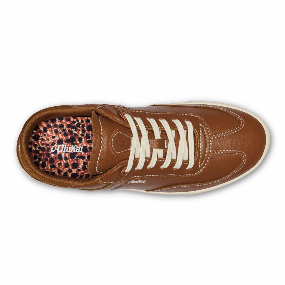 Olukai Hā‘upu Leather Sneakers - Fox | Women Leather