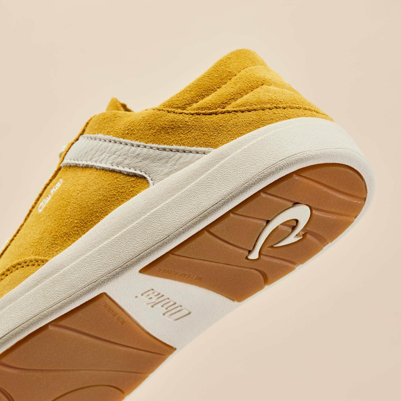 Olukai Hā‘upu Leather Sneakers - Mustard / Off White | Women Sneakers