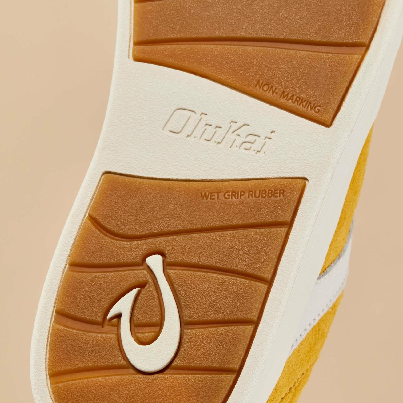 Olukai Hā‘upu Leather Sneakers - Mustard / Off White | Women Sneakers