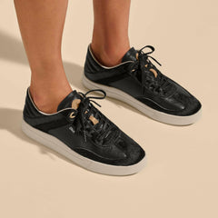 Olukai Hā’upu ‘Oho Leather Sneakers - Black | Women Leather