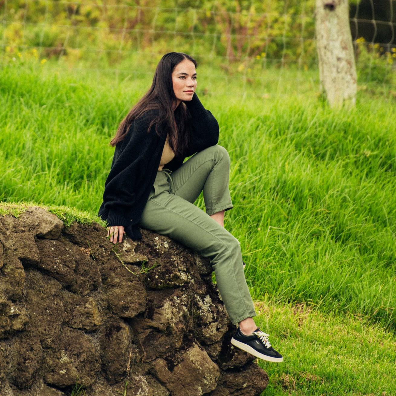 Olukai Hā’upu ‘Oho Leather Sneakers - Black | Women Leather