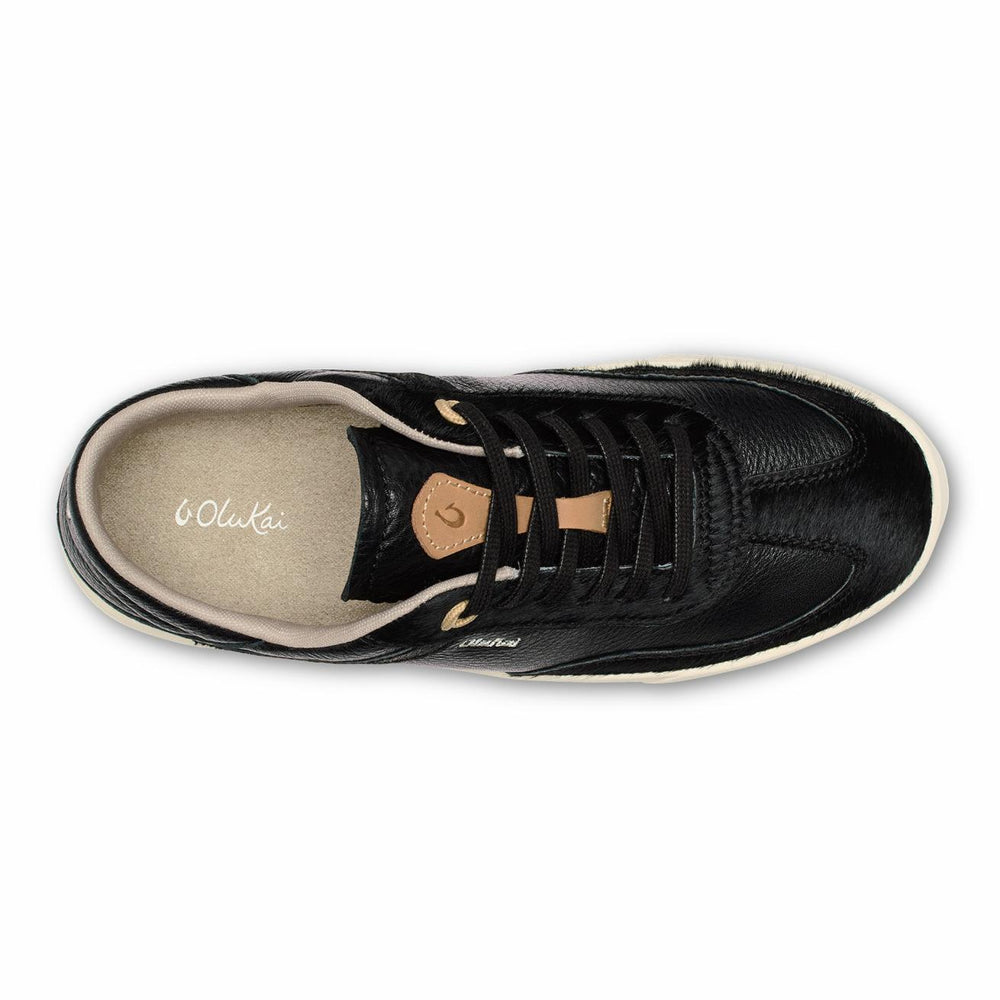 Olukai Hā’upu ‘Oho Leather Sneakers - Black | Women Leather