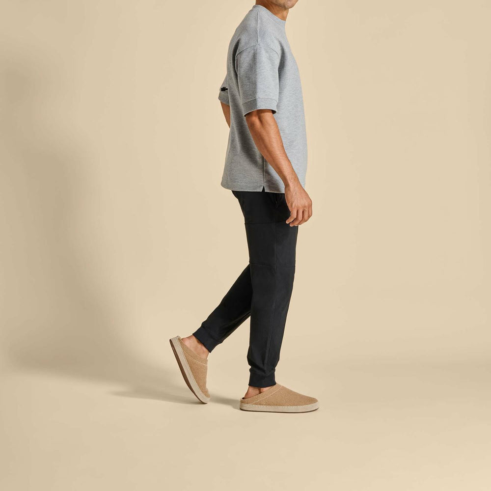 Olukai Hāmani Hulu Wool Mule Slippers - Oatmeal | Men Indoor/Outdoor