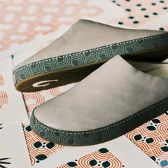 Olukai Hāmani Leather Mules - Mist | Men Leather