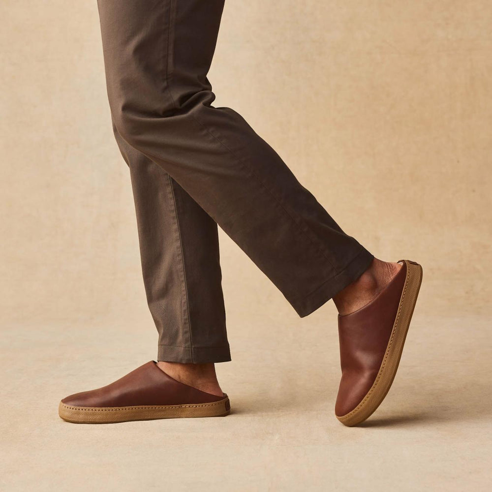 Olukai Hāmani Leather Mules - Toffee / Tan | Men Slip-On