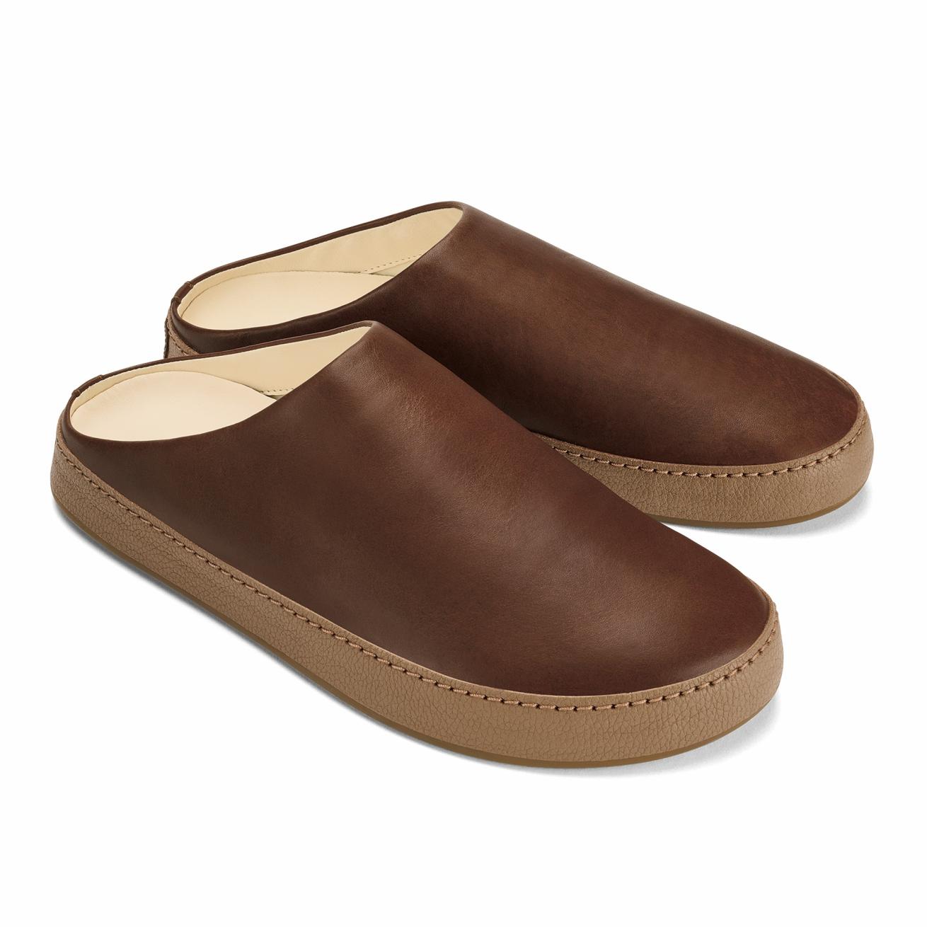 Olukai Hāmani Leather Mules - Toffee / Tan | Men Slip-On