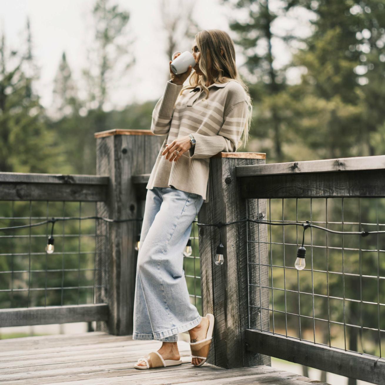 Olukai Hō‘ala Slide Slide Slipper Sandals - Tan / Puka | Women Indoor/Outdoor