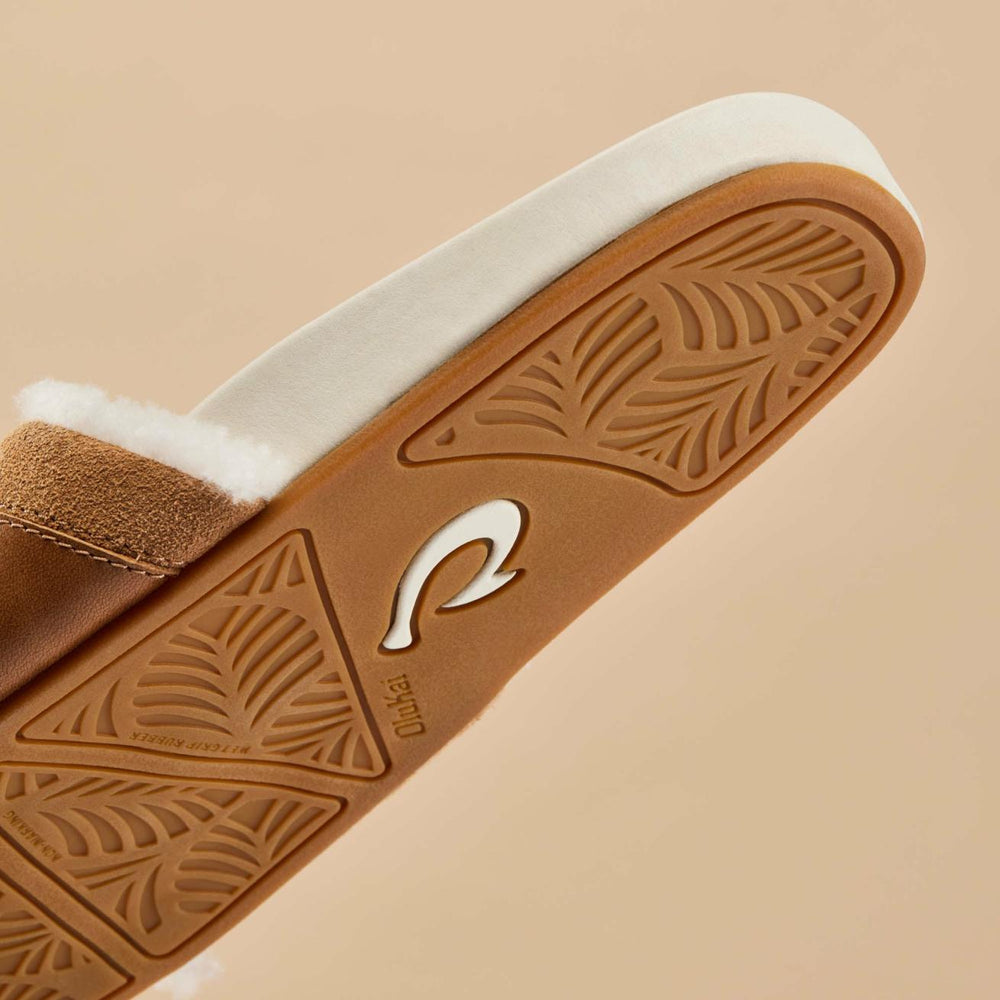 Olukai Hō‘ala Slide Slide Slipper Sandals - Tan / Puka | Women Indoor/Outdoor