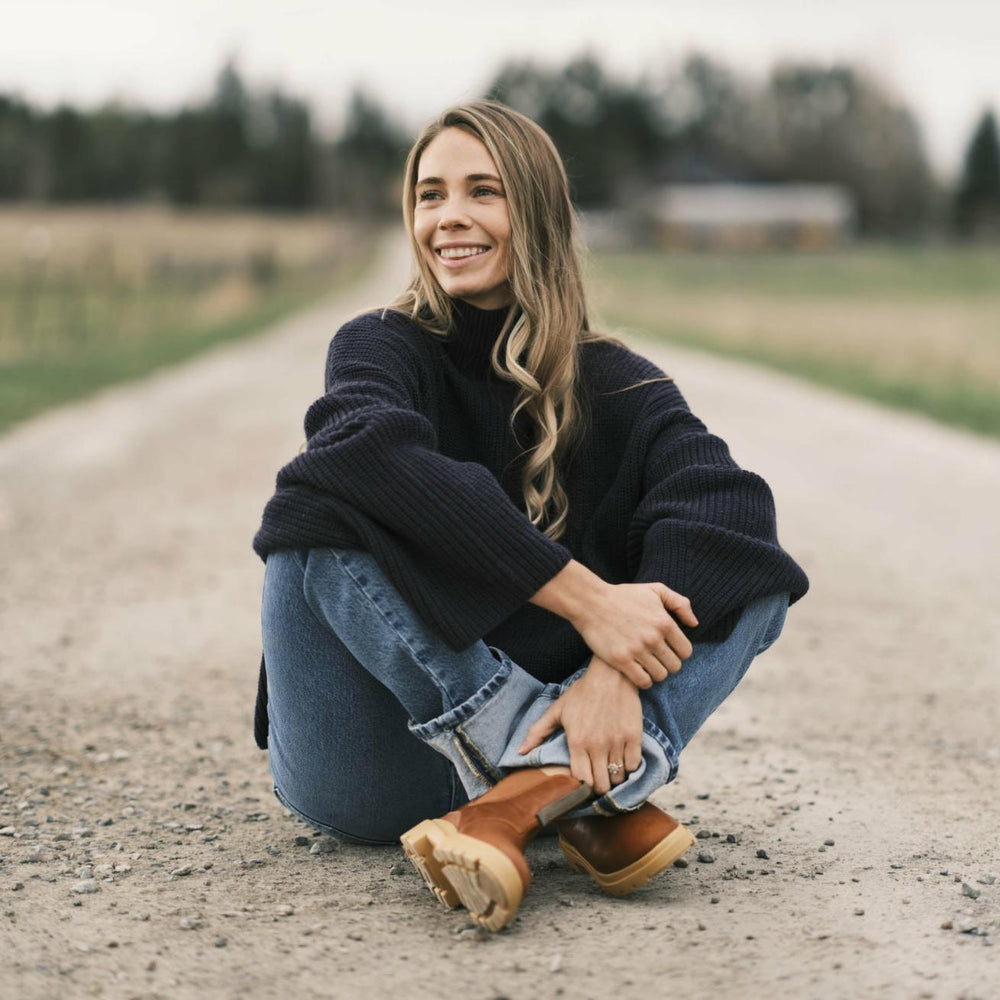 Olukai Hehi Waterproof Leather Booties - Fox / Hunter | Women Leather