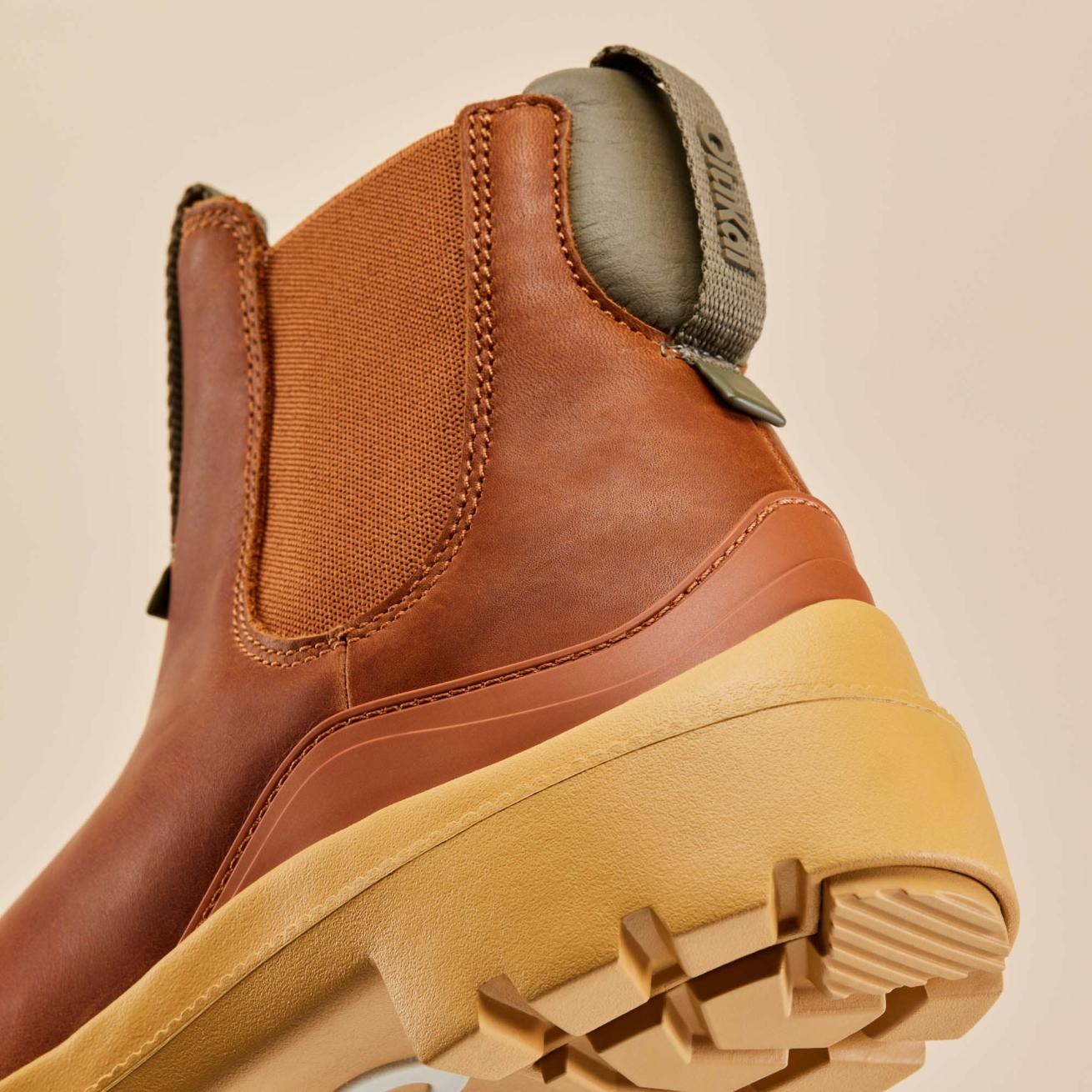 Olukai Hehi Waterproof Leather Booties - Fox / Hunter | Women Leather