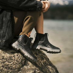 Olukai Hehi Waterproof Leather Booties - Lava Rock | Women Waterproof