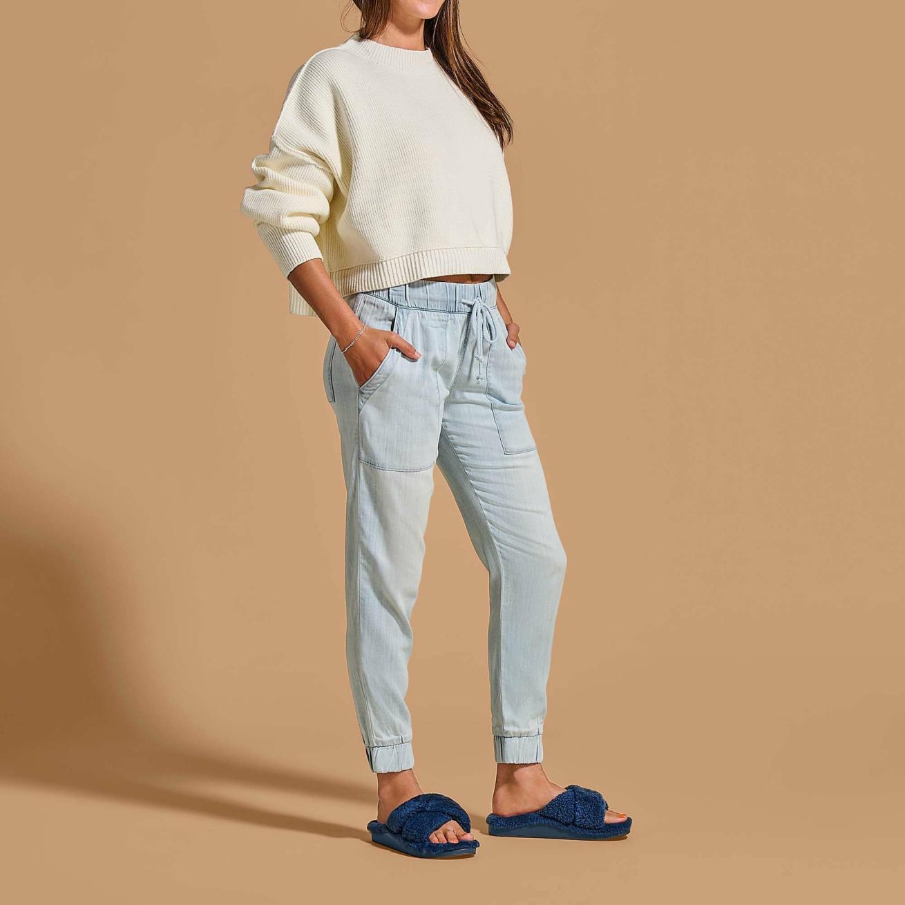 Olukai Hila Heu Slide Slipper Sandals - Moonlit Ocean | Women Cold Weather