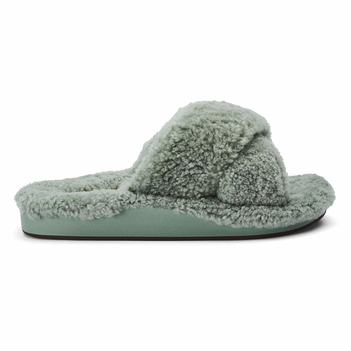 Olukai Hila Heu Slide Slipper Sandals - Muted Green | Women Slides