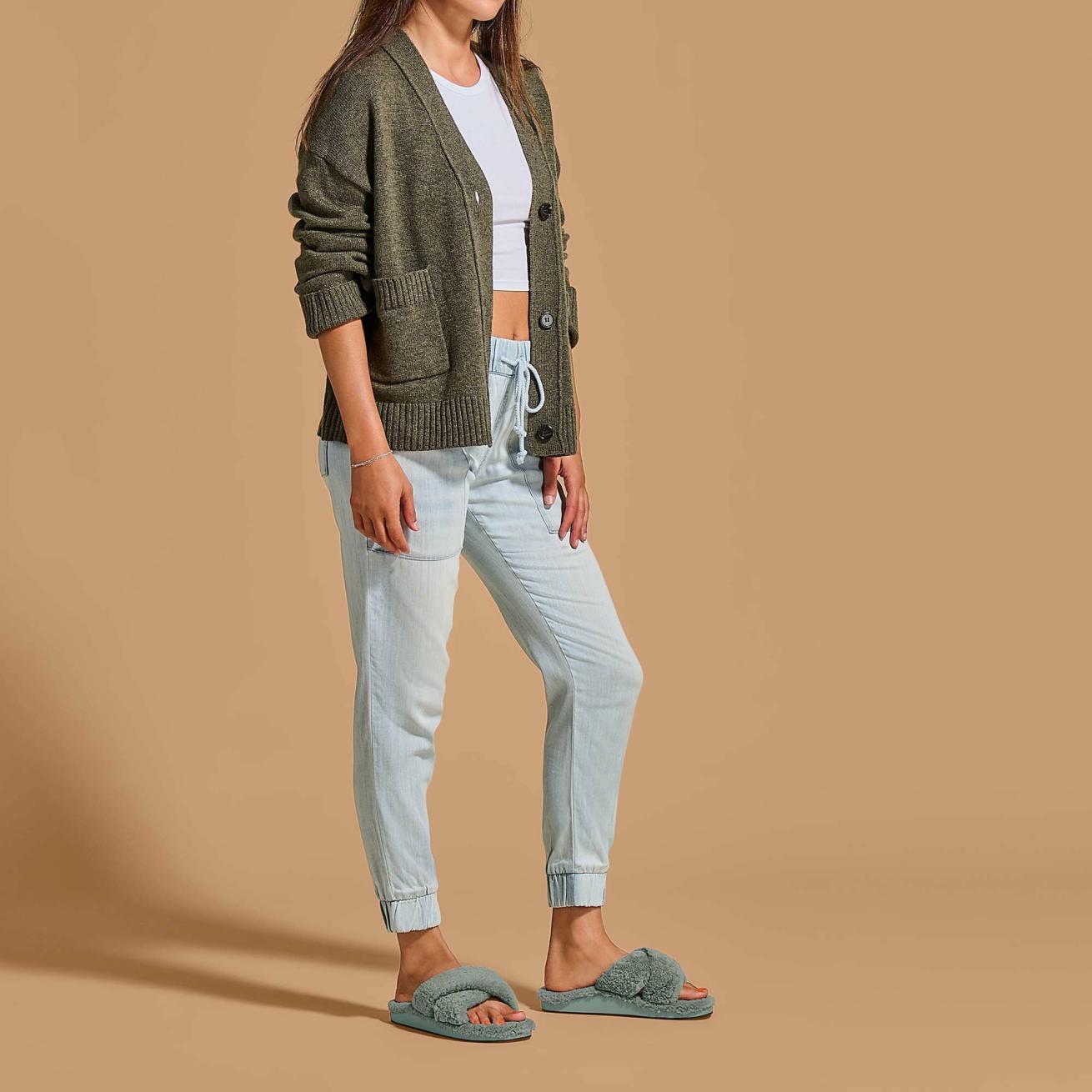 Olukai Hila Heu Slide Slipper Sandals - Muted Green | Women Slides