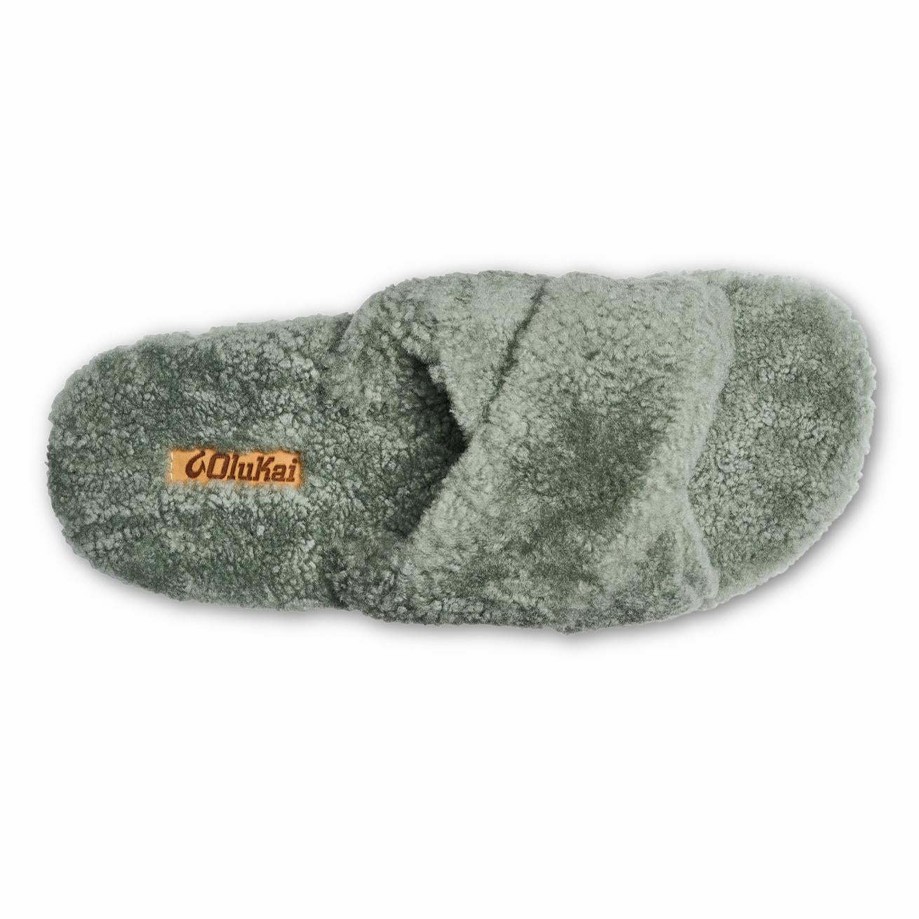 Olukai Hila Heu Slide Slipper Sandals - Muted Green | Women Slides