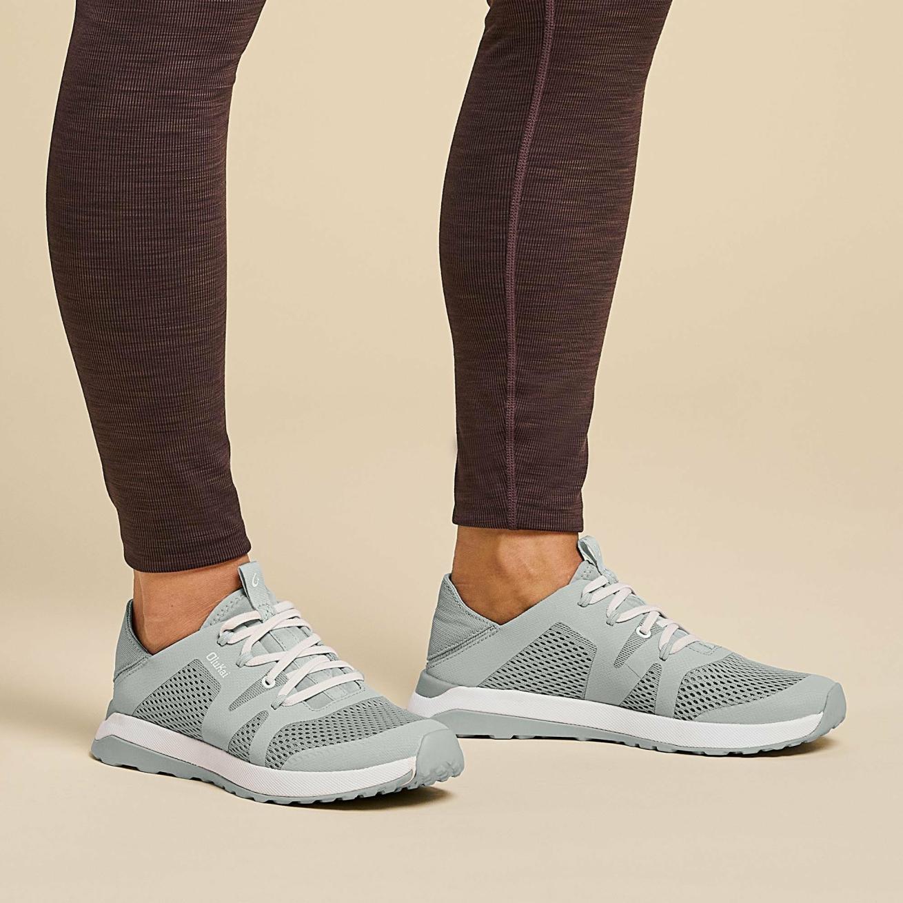 Olukai Huia Athleisure Shoes - Pale Grey | Women Slip-On