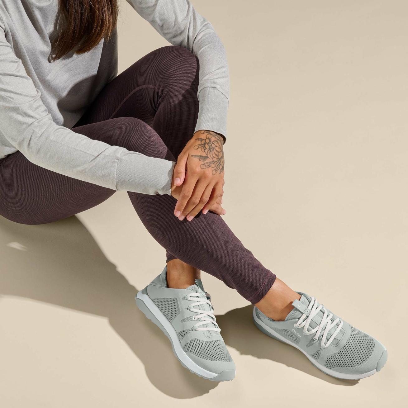 Olukai Huia Athleisure Shoes - Pale Grey | Women Slip-On