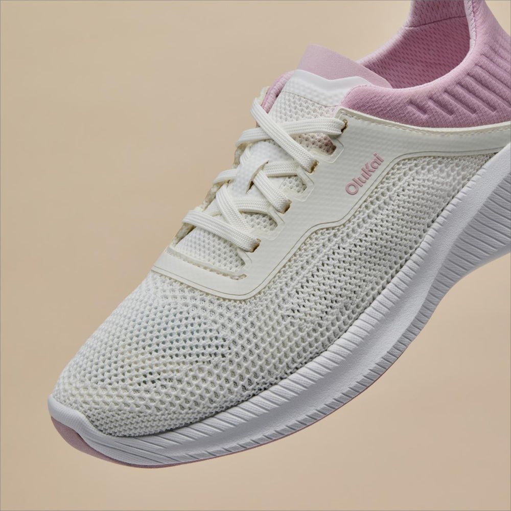Olukai Island Hopper Travel Shoes - Bright White / Cotton Candy | Women Trainers