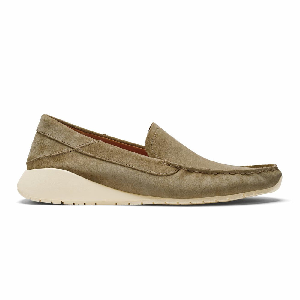 Olukai Ka‘a Loafer Italian Suede Shoes - Oatmeal | Men Slip-On