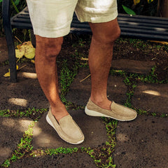 Olukai Ka‘a Loafer Italian Suede Shoes - Oatmeal | Men Slip-On
