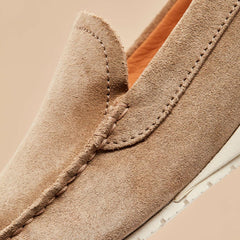 Olukai Ka‘a Loafer Italian Suede Shoes - Oatmeal | Men Slip-On