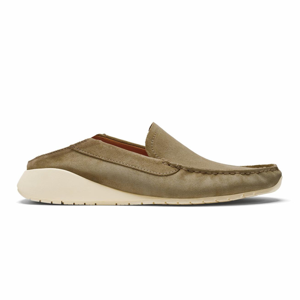 Olukai Ka‘a Loafer Italian Suede Shoes - Oatmeal | Men Slip-On