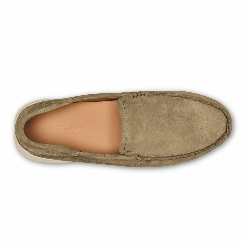 Olukai Ka‘a Loafer Italian Suede Shoes - Oatmeal | Men Slip-On