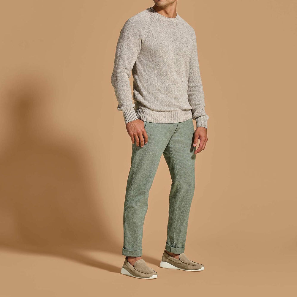 Olukai Ka‘a Loafer Italian Suede Shoes - Oatmeal | Men Slip-On