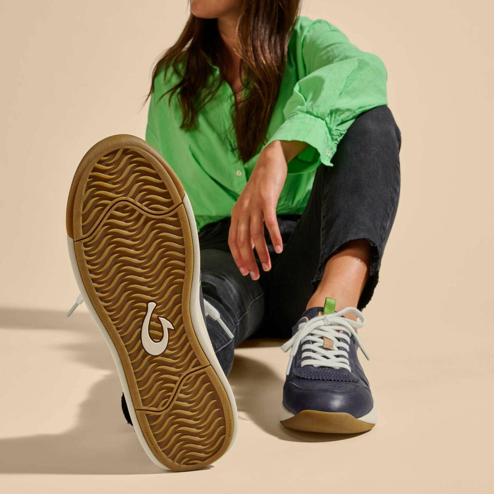 Olukai Kaulele Leather Sneakers - Trench Blue | Women Sneakers