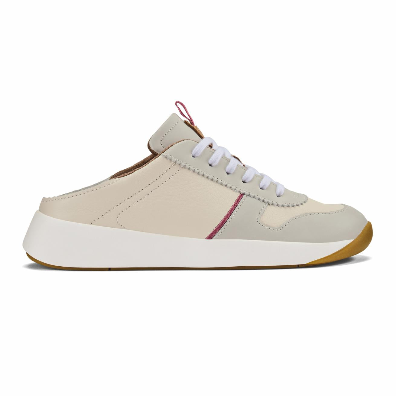 Olukai Kaulele Leather Sneakers - White / Bone | Women Leather
