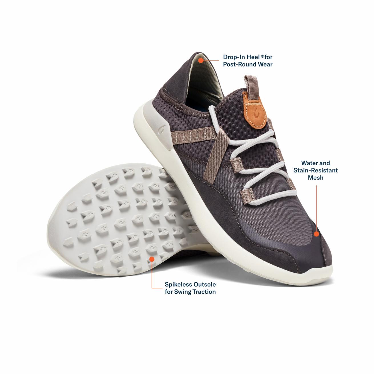 Olukai Kawela Golf Shoes - Pavement / Mist Grey | Women Golf