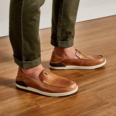 Olukai Kākaha Leather Slip-On Shoes - Fox | Men Slip-On