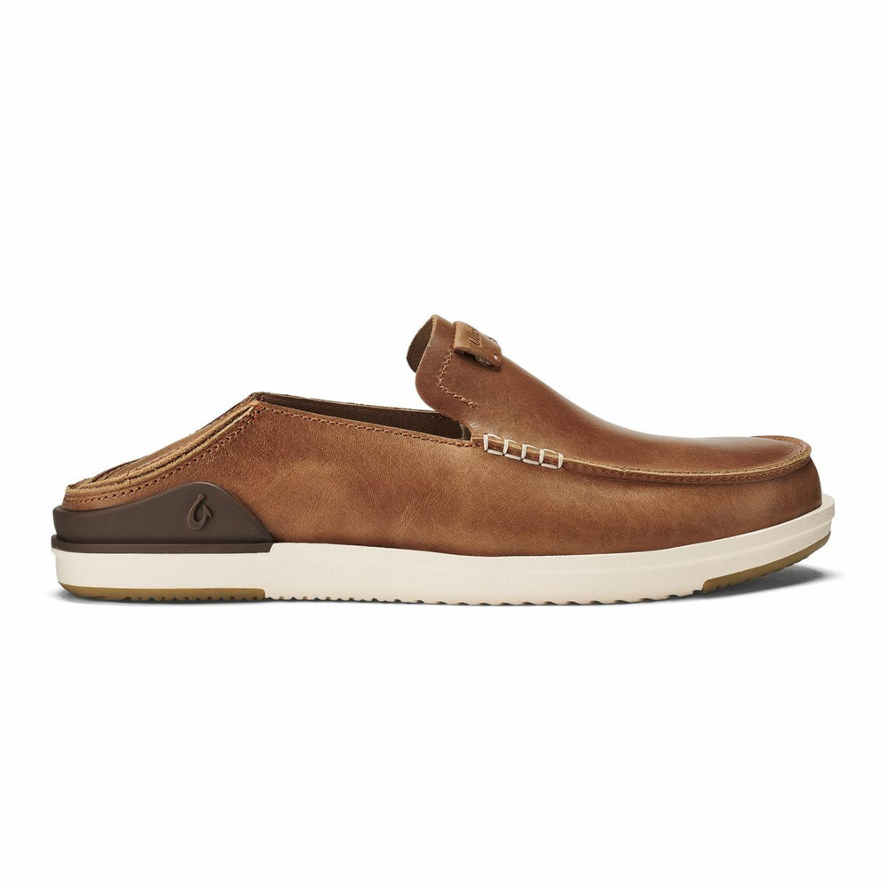 Olukai Kākaha Leather Slip-On Shoes - Fox | Men Slip-On