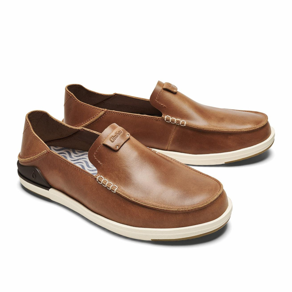 Olukai Kākaha Leather Slip-On Shoes - Fox | Men Slip-On