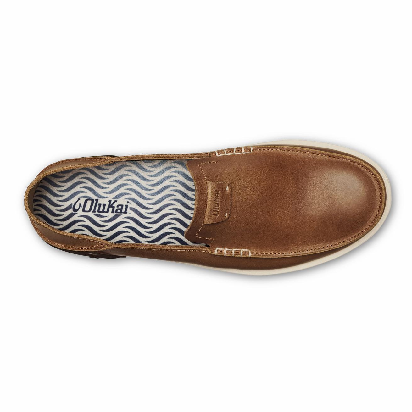 Olukai Kākaha Leather Slip-On Shoes - Fox | Men Slip-On